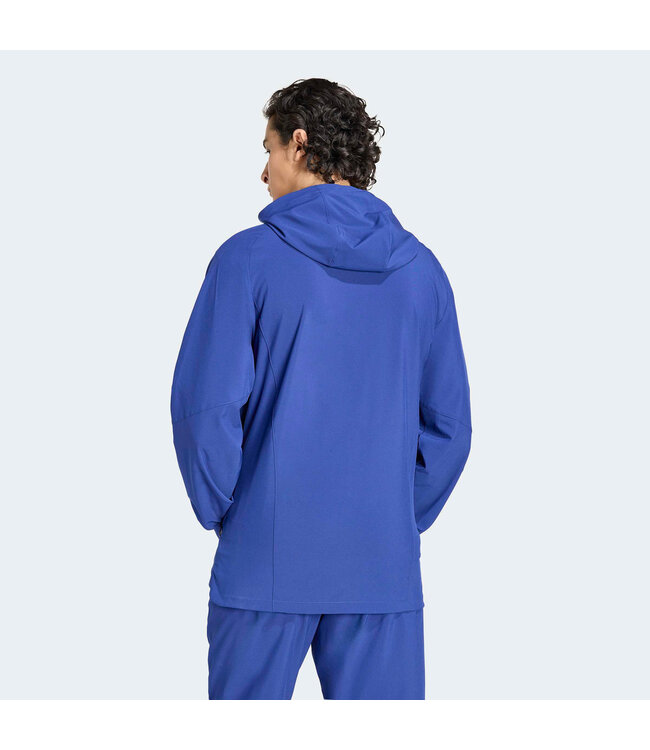 Adidas Italy 2026 Tiro Travel Full Zip Windbreaker Jacket (Blue)