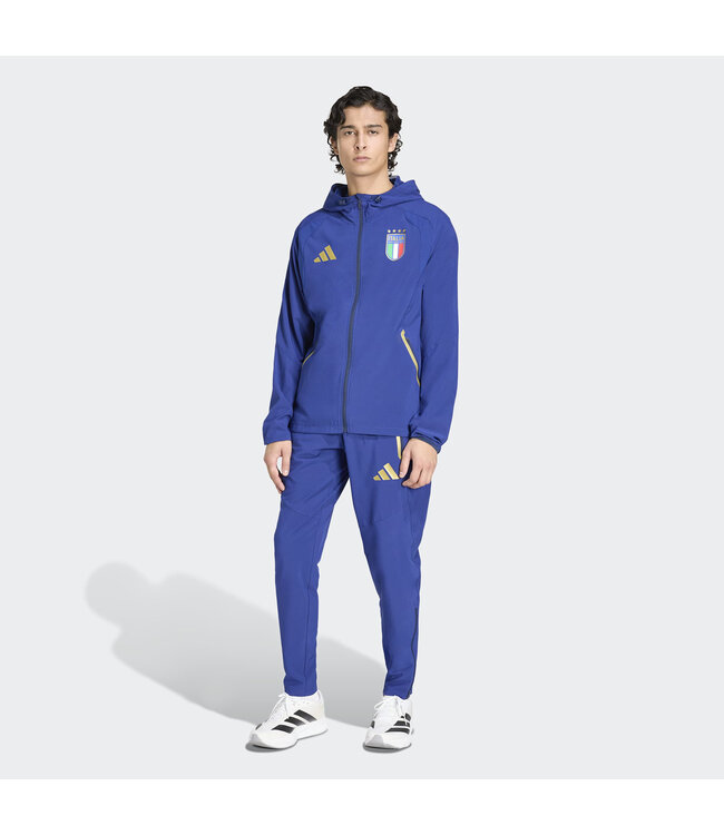 Adidas Italy 2026 Tiro Travel Full Zip Windbreaker Jacket (Blue)
