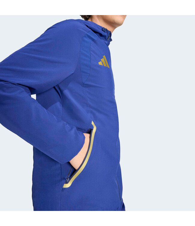 Adidas Italy 2026 Tiro Travel Full Zip Windbreaker Jacket (Blue)