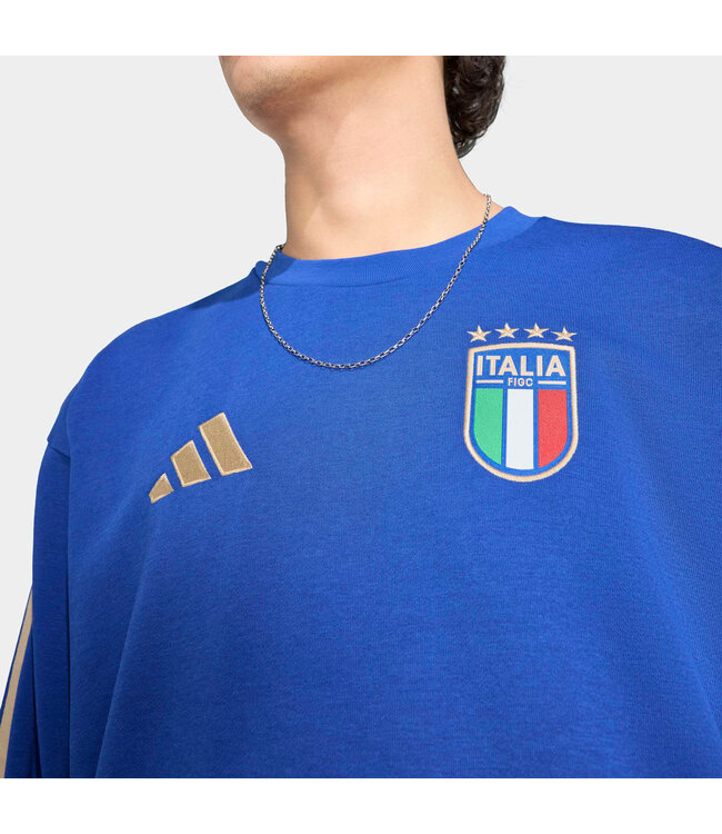Adidas Italy 2026 DNA Crew Sweatshirt (Blue)