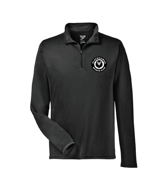 TEAM 365 BLACKHAWKS PERFORMANCE 1/4 ZIP (BLACK)