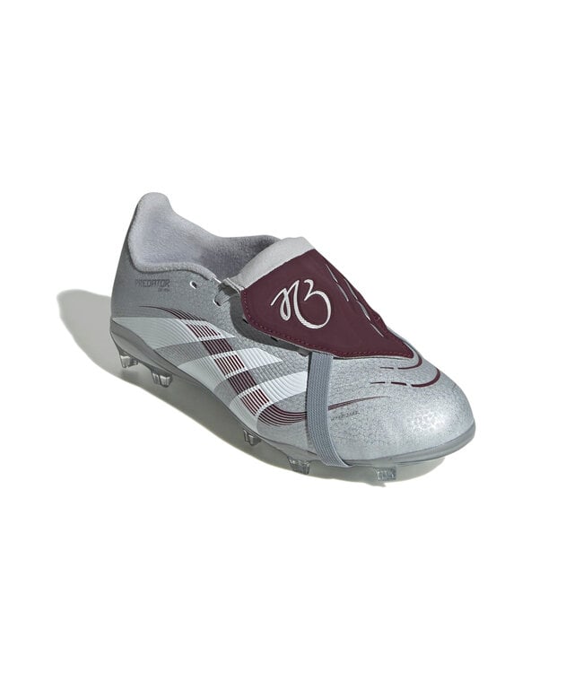 Adidas Predator League Fold-Over Tongue "Jude Bellingham" FG Jr (Silver/Maroon)