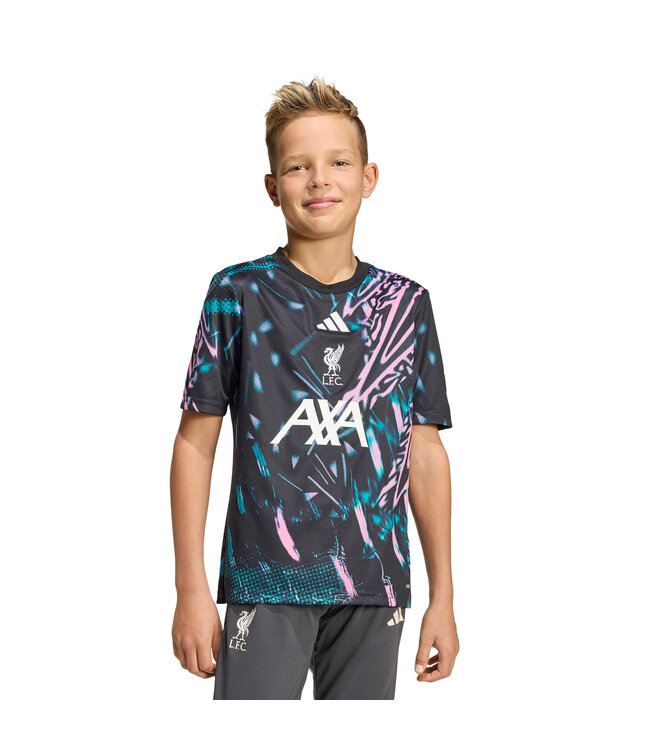 Adidas Liverpool 25/26 Prematch Jersey Youth (Black/Pink/Green)