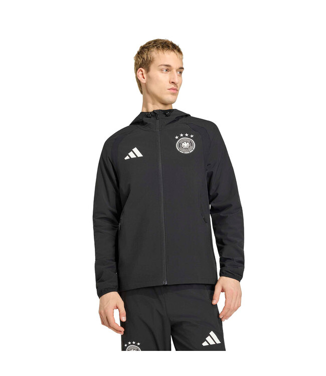 Adidas Germany 2026 Tiro Travel Full Zip Windbreaker (Black)