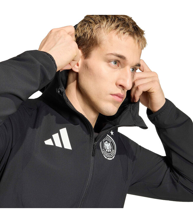 Adidas Germany 2026 Tiro Travel Full Zip Windbreaker (Black)