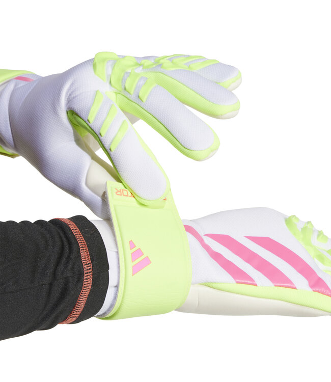Adidas Predator League Goalkeeper Gloves (White/Lime/Pink)