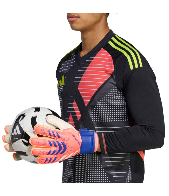 Adidas Predator Match Fingersave Goalkeeper Gloves (Coral/Blue)