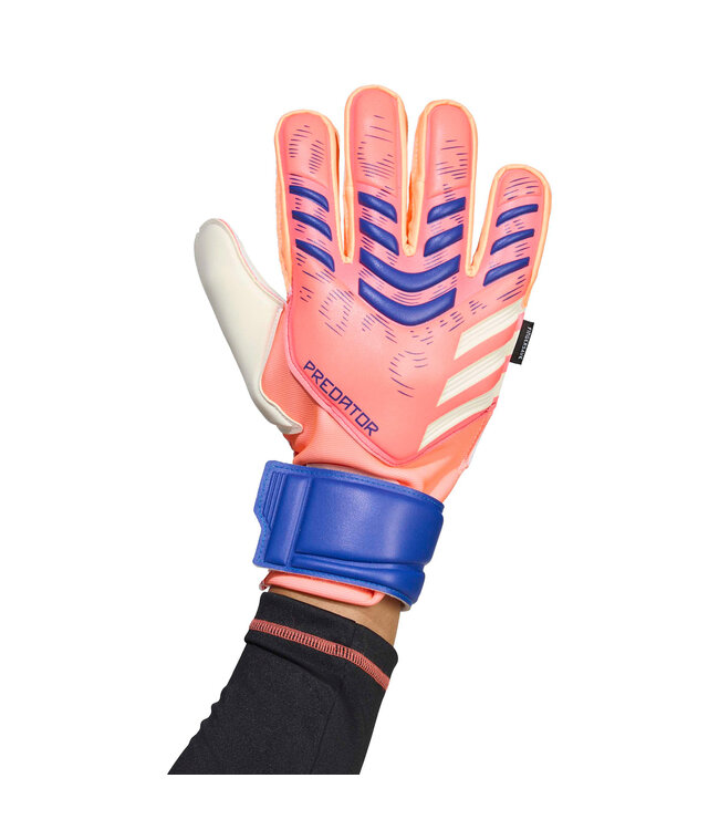Adidas Predator Match Fingersave Goalkeeper Gloves (Coral/Blue)