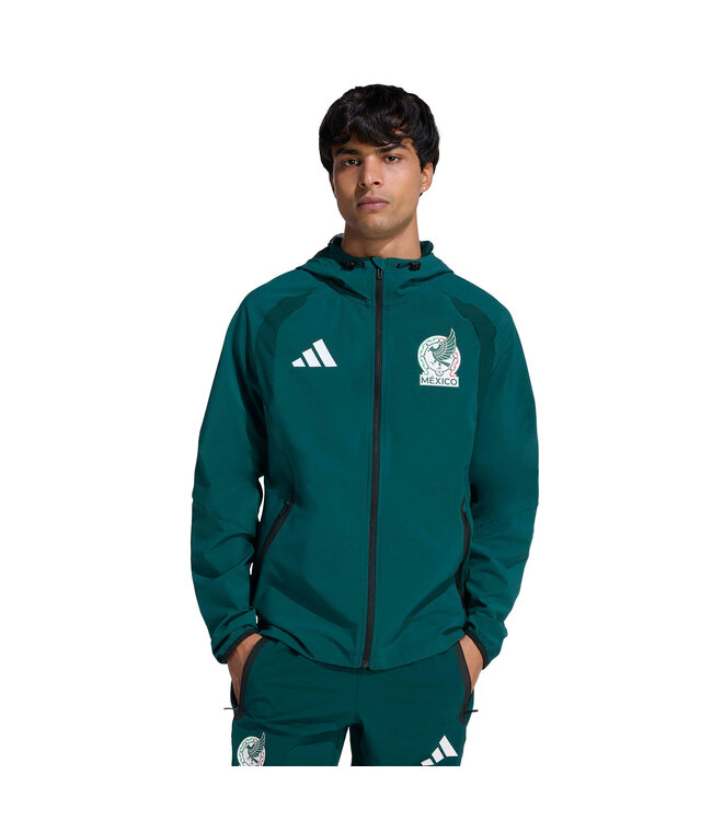 Adidas Mexico 2026 Tiro Travel Fill Zip Windbreaker (Green)