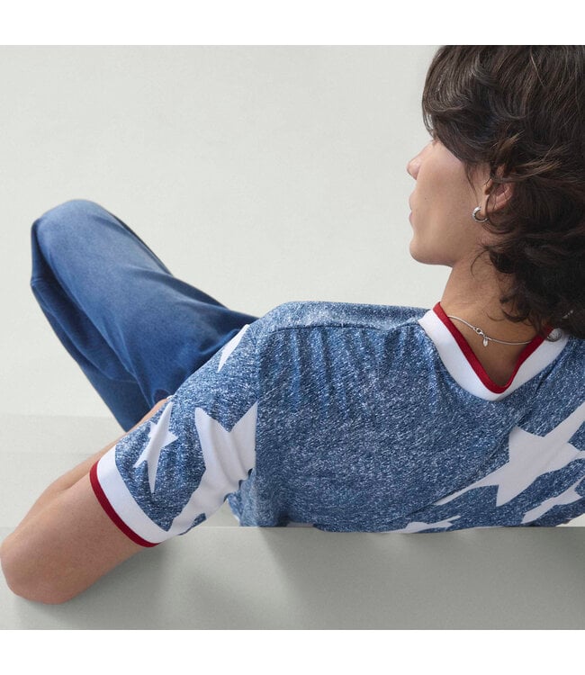 Adidas Denim Graphic Jersey (Blue/White)