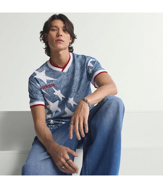 Adidas Denim Graphic Jersey (Blue/White)