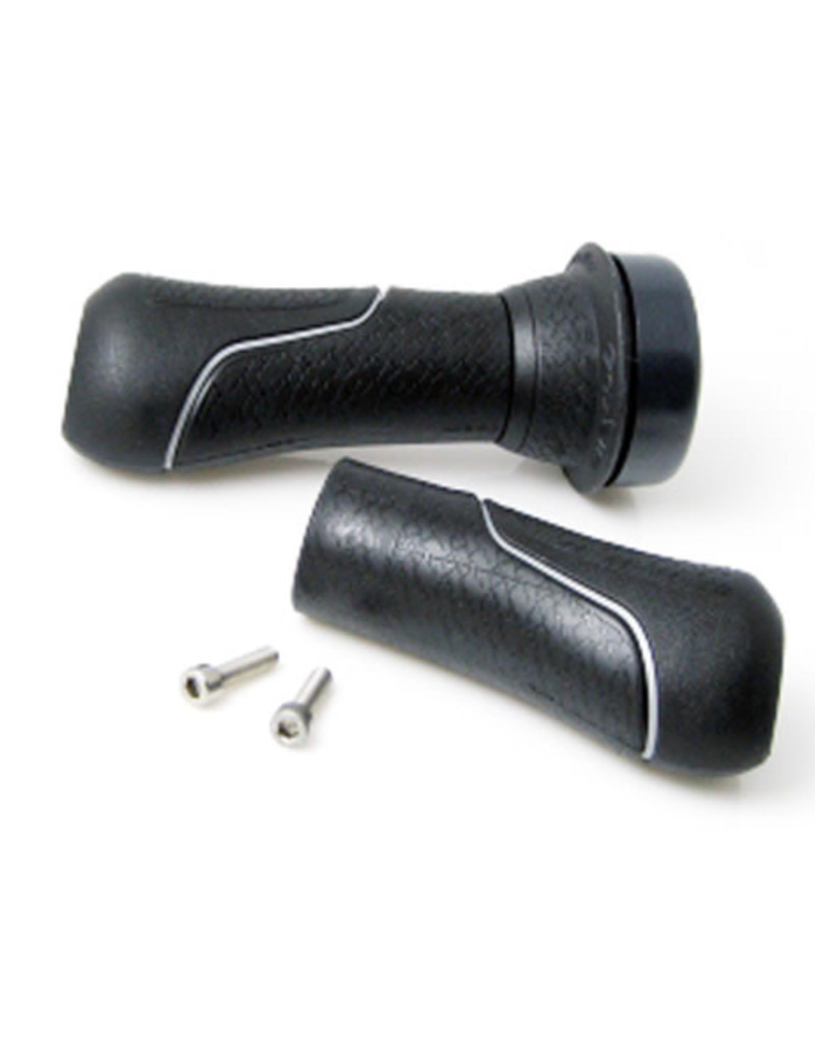 Gazelle Gazelle - Grips - Black w/Silver pin stripe - 22.2mm clamp - Right 105mm / Left 150mm - integrated bell