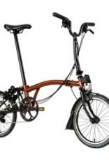 Brompton Brompton - Bike - C Line 6 Spd Explore, Flame Lacquer, M Handlebar, Standard Seatpost, Brooks B17 Special Brown