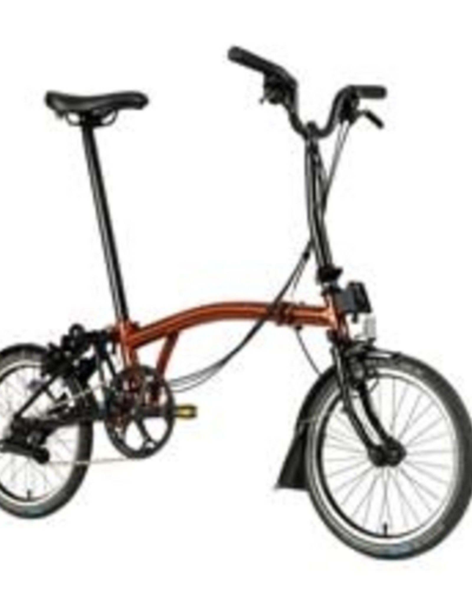 Brompton Brompton - Bike - C Line 6 Spd Explore, Flame Lacquer, M Handlebar, Standard Seatpost, Brooks B17 Special Brown