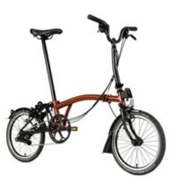 Brompton Brompton - Bike - C Line 6 Spd Explore, Flame Lacquer, M Handlebar, Standard Seatpost, Brooks B17 Special Brown