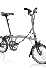 Brompton Brompton - Bike - P Line Urban H4L-X, TiBK, High-Rise Bar, Telescopic Seatpost with Fizik R7 Saddle, Storm Grey Metallic