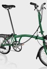 Brompton Brompton - Bike - C Line Explore 6 Spd, Racing Green, M Handlebar, Rear Rack, Marathon Racer tires, and wide Brompton saddle.