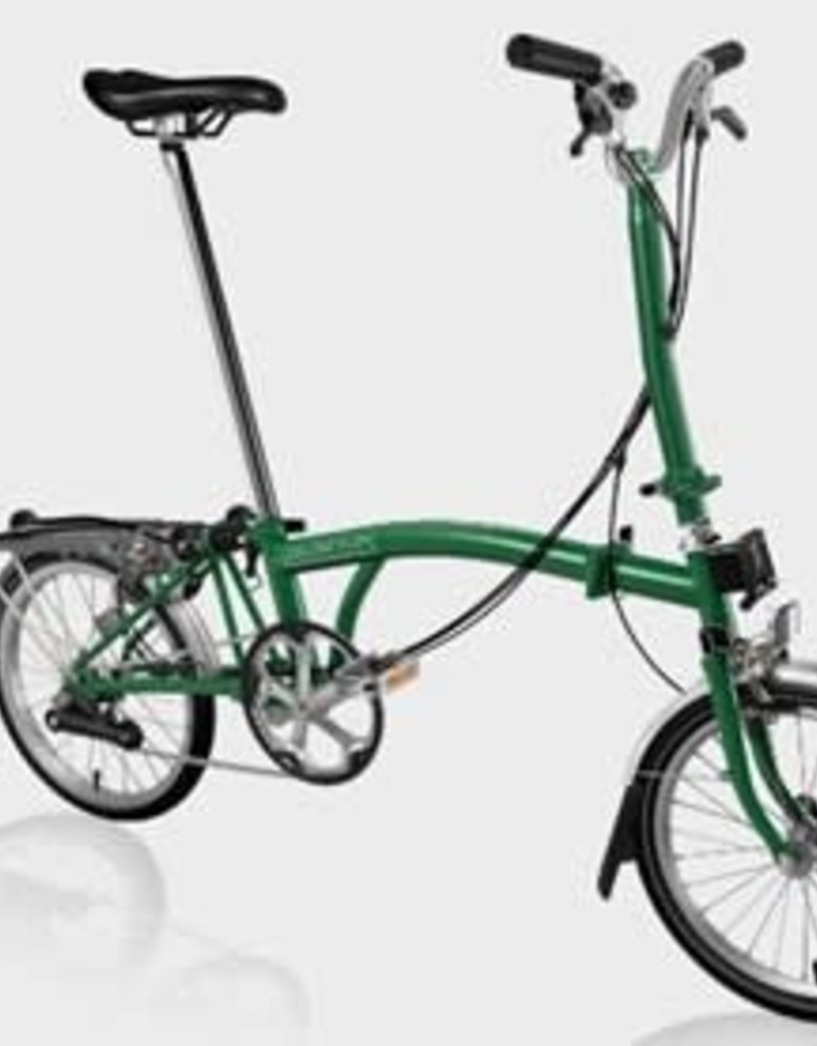 Brompton Brompton - Bike - C Line Explore 6 Spd, Racing Green, M Handlebar, Rear Rack, Marathon Racer tires, and wide Brompton saddle.