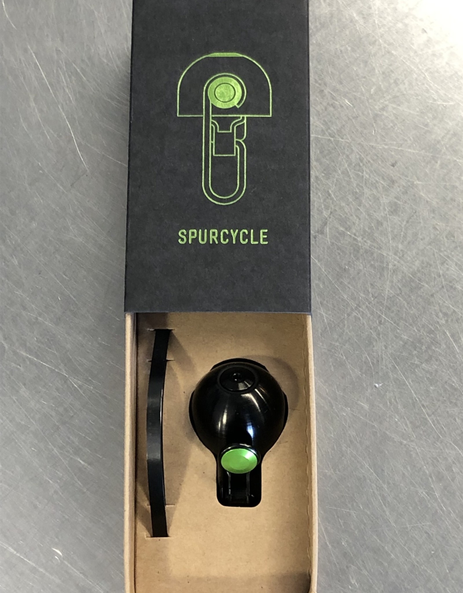 SpurCycle SpurCycle - Original Bell, Black + Green Striker