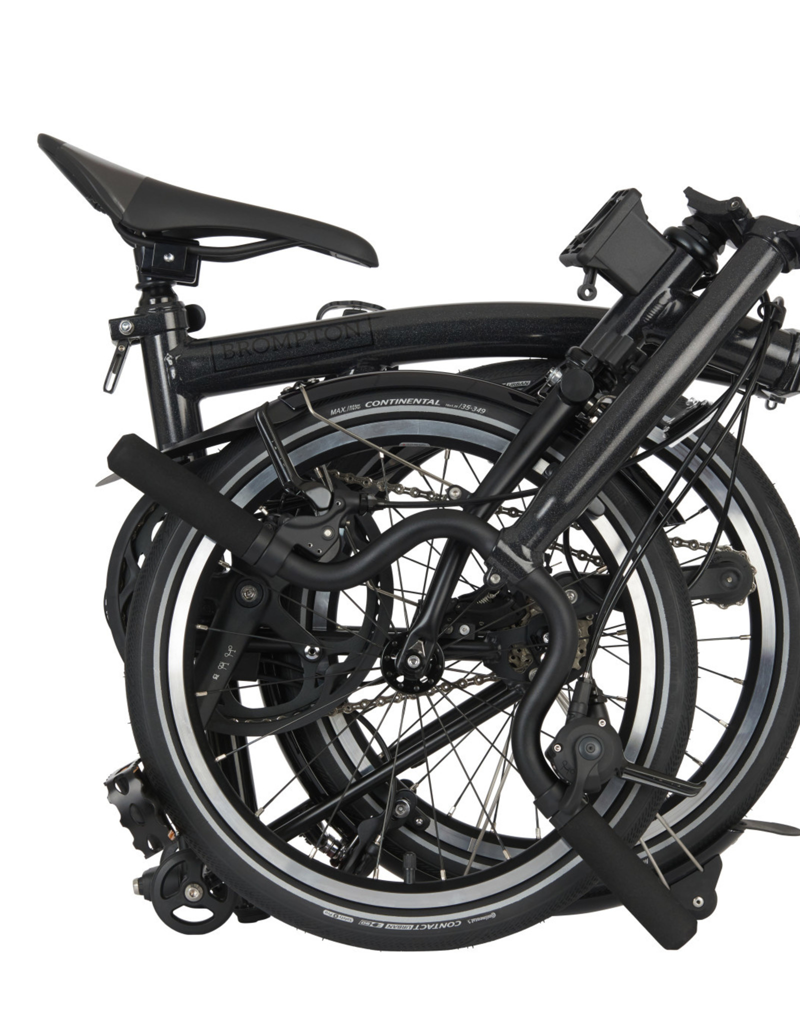 Brompton Brompton - Bike - P Line Urban M4L-X, TiBK, M Handlebar, Fizik R7 Saddle, Midnight Black Metallic