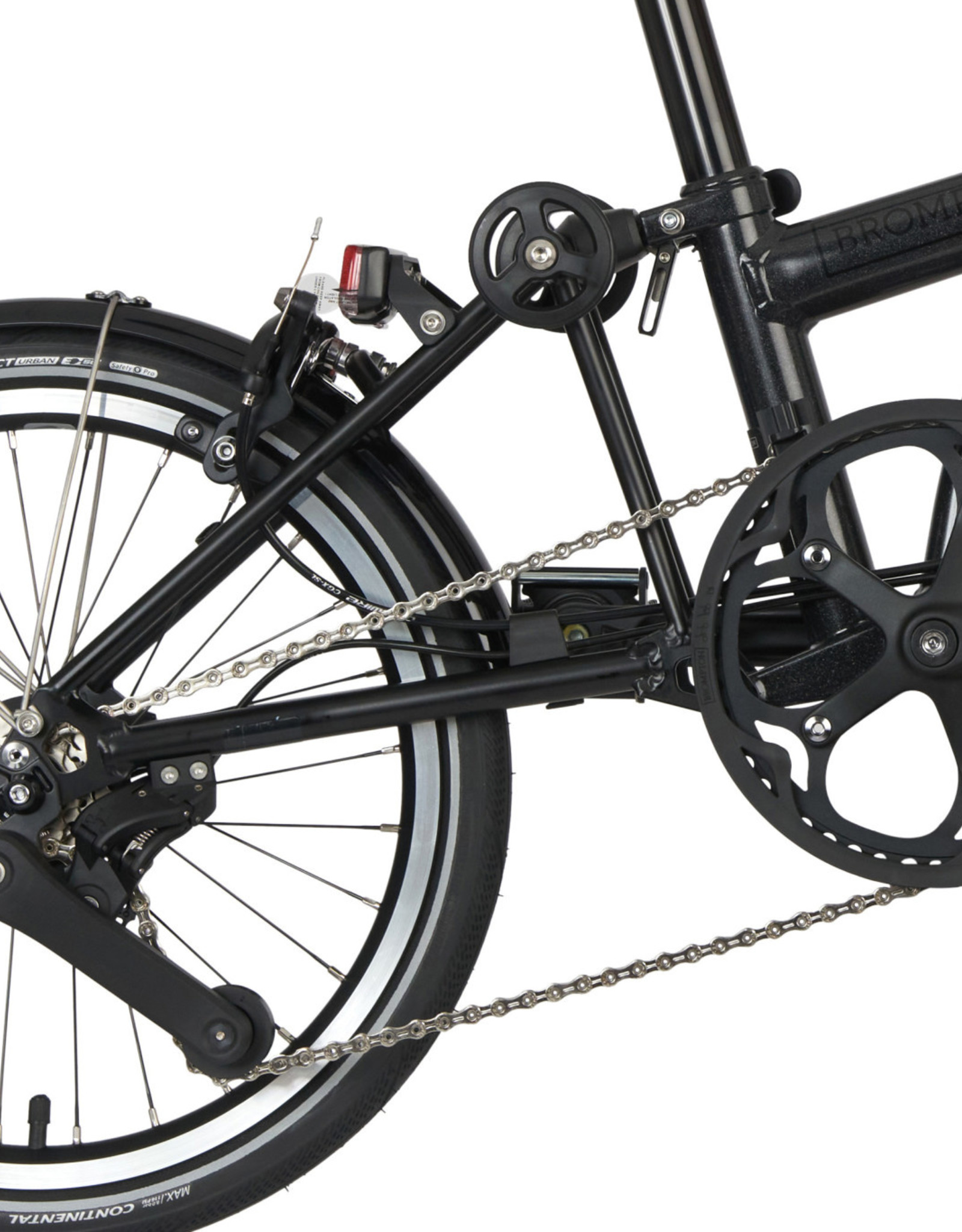 Brompton Brompton - Bike - P Line Urban S4L-X, TiBK, H Handlebar, Telescopic Seatpost, Brooks Cambium C17, Midnight Black Metallic