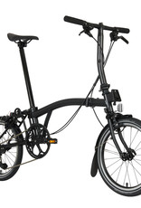 Brompton Brompton - Bike - P Line Urban S4L-X, TiBK, H Handlebar, Telescopic Seatpost, Brooks Cambium C17, Midnight Black Metallic