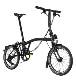 Brompton Brompton - Bike - P Line Urban S4L-X, TiBK, H Handlebar, Telescopic Seatpost, Brooks Cambium C17, Midnight Black Metallic