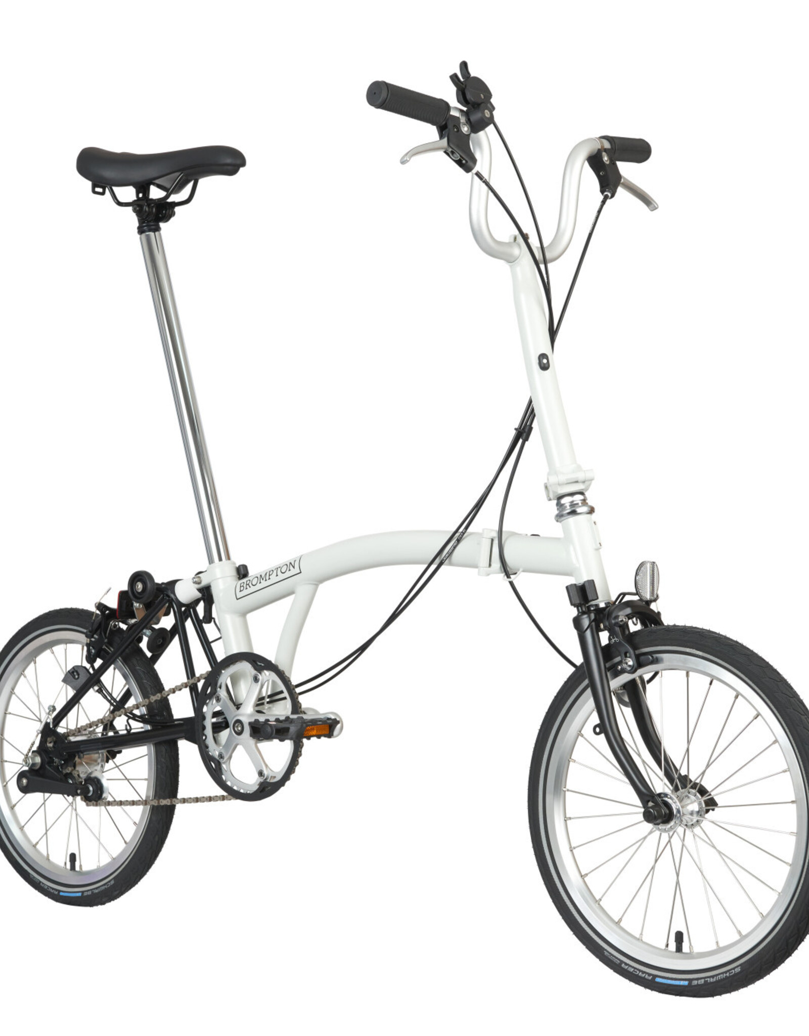 Brompton Brompton - Bike - A line 3-speed, Mid-rise HB, Ext SP, Papyrus White