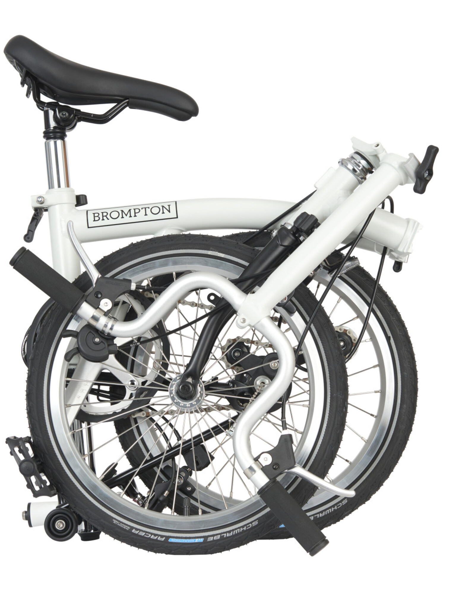 Brompton Brompton - Bike - A line 3-speed, Mid-rise HB, Ext SP, Papyrus White