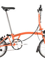 Brompton Brompton - Bike - C Line 6-speed, Mid-rise HB, Battery Lighting, Ext SP, Brooks Swallow Saddle (Brown), Planet Bike Duracork Grips, Fire Coral