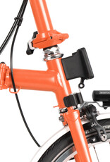 Brompton Brompton - Bike - C Line 6-speed, Mid-rise HB, Battery Lighting, Ext SP, Brooks Swallow Saddle (Brown), Planet Bike Duracork Grips, Fire Coral