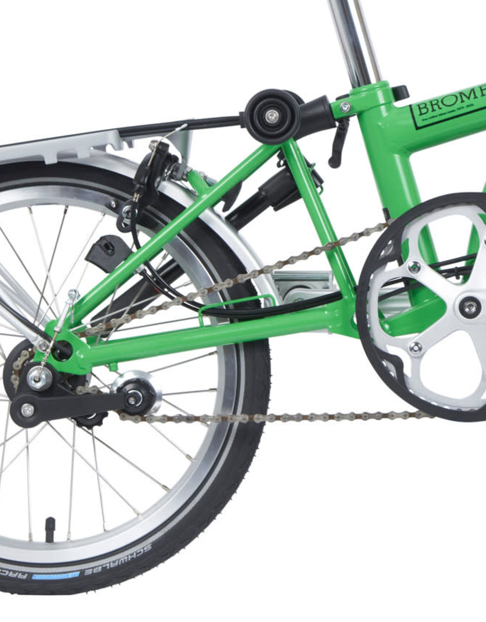 Brompton Brompton - Bike - C Line 3 Speed Archive Edition, Apple Green, M Handlebar, Rear Rack, Dynamo, Brooks Cambium