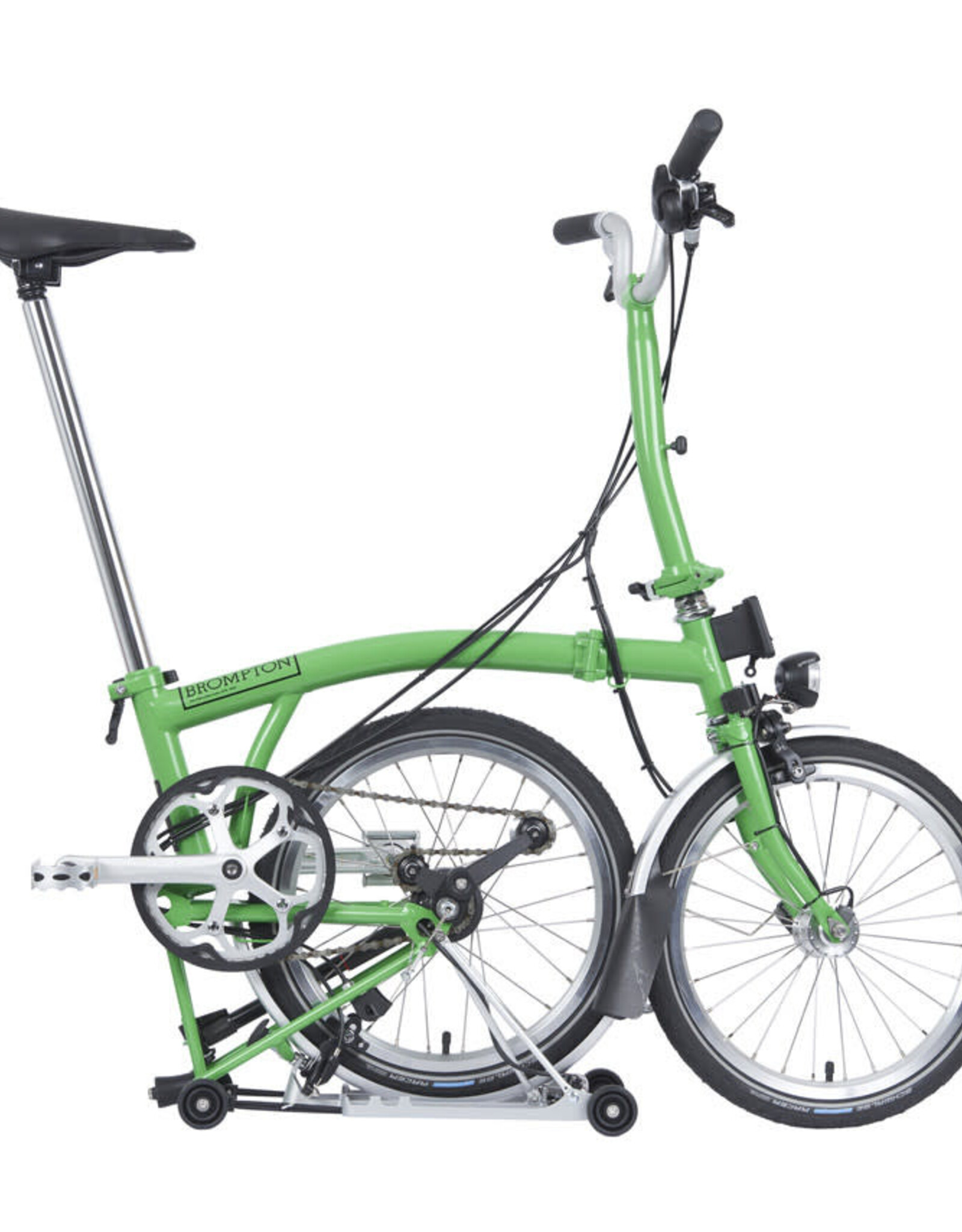 Brompton Brompton - Bike - C Line 3 Speed Archive Edition, Apple Green, M Handlebar, Rear Rack, Dynamo, Brooks Cambium