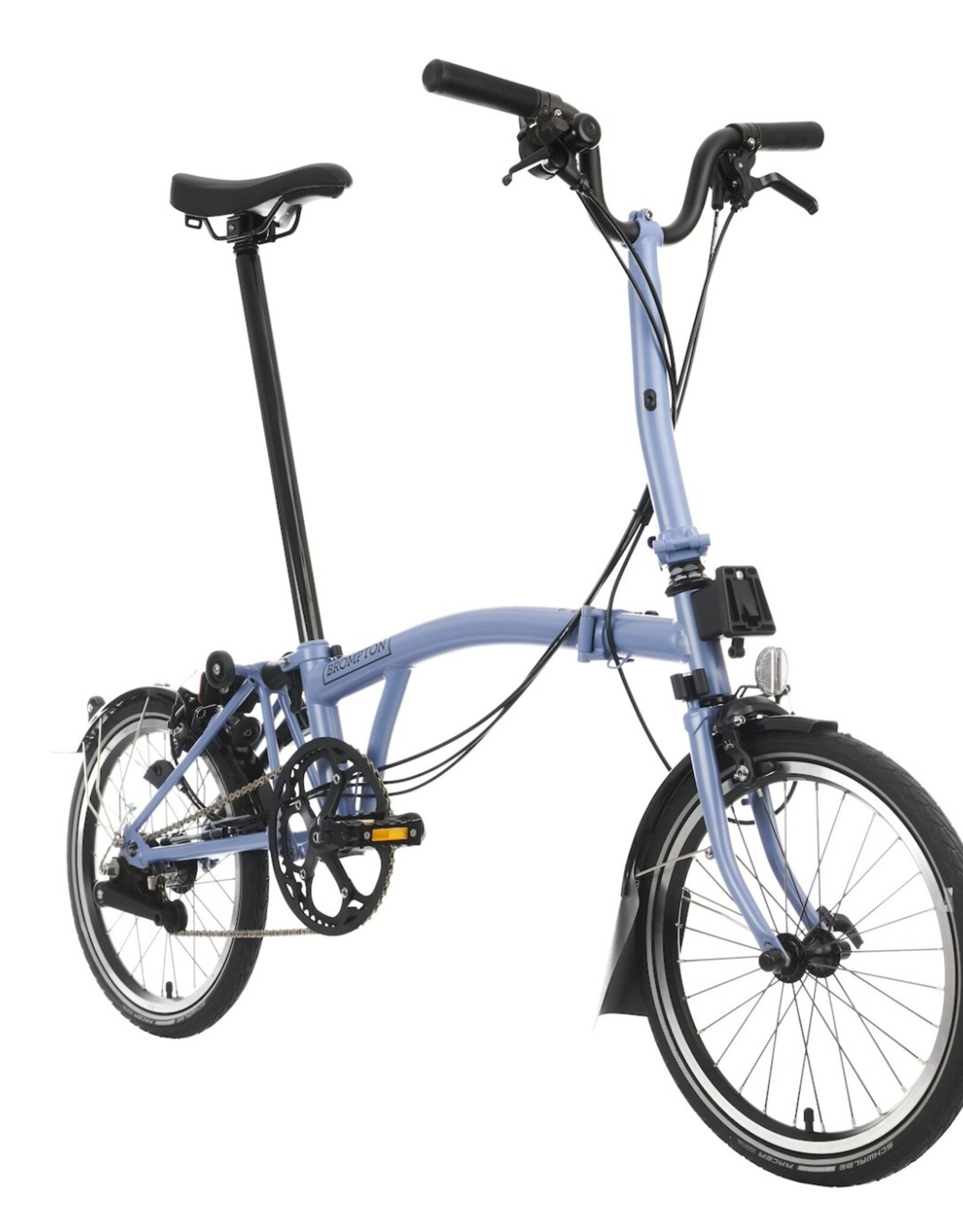 Brompton Brompton - Bike - C line 6 speed, Cloud Blue, M handlebar, Extended Seatpost, Black Edition