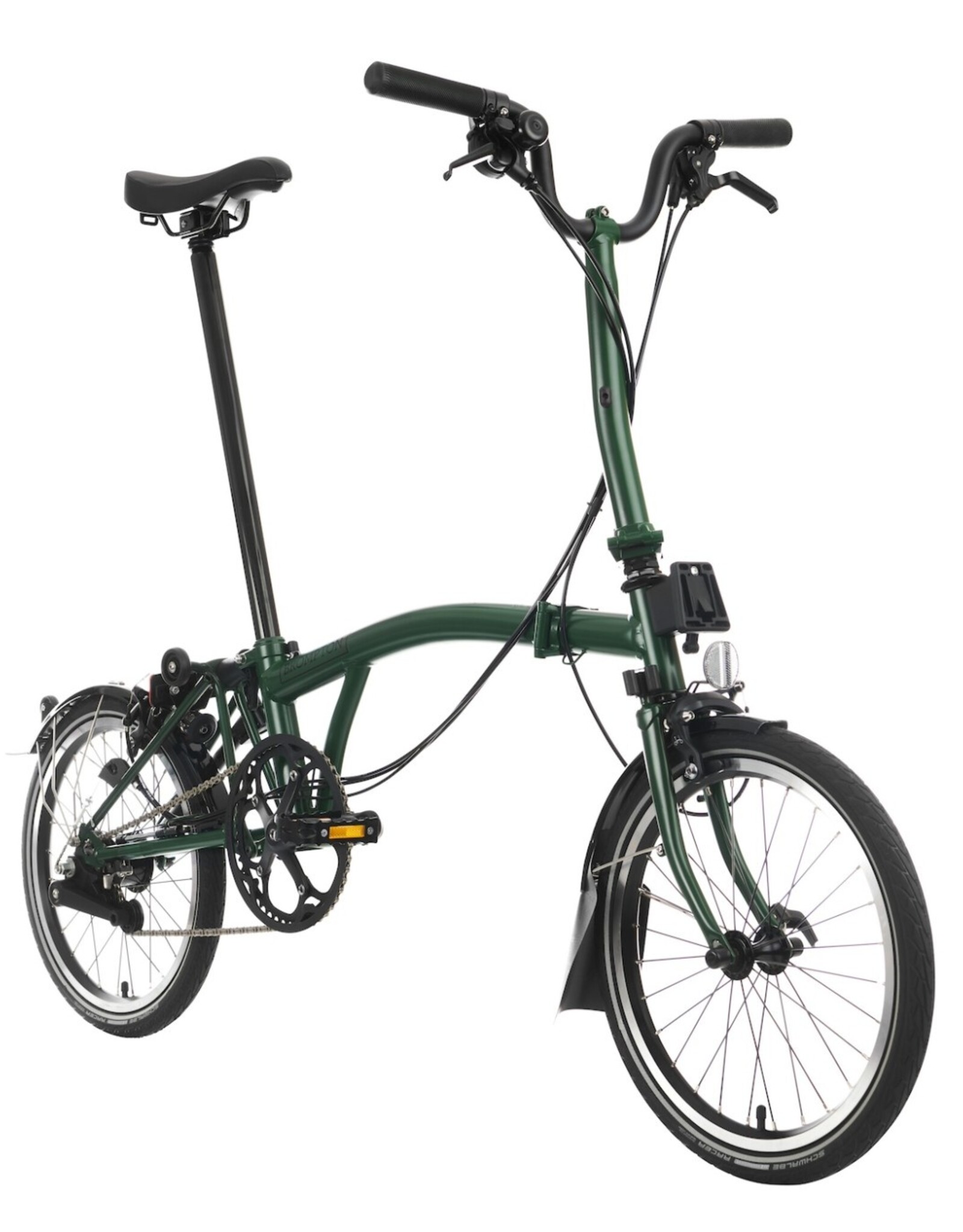 Brompton Brompton - Bike - C line Explore 6 Spd, Racing Green, M handlebar, Extended Seatpost, Brooks Cambium C17 Saddle