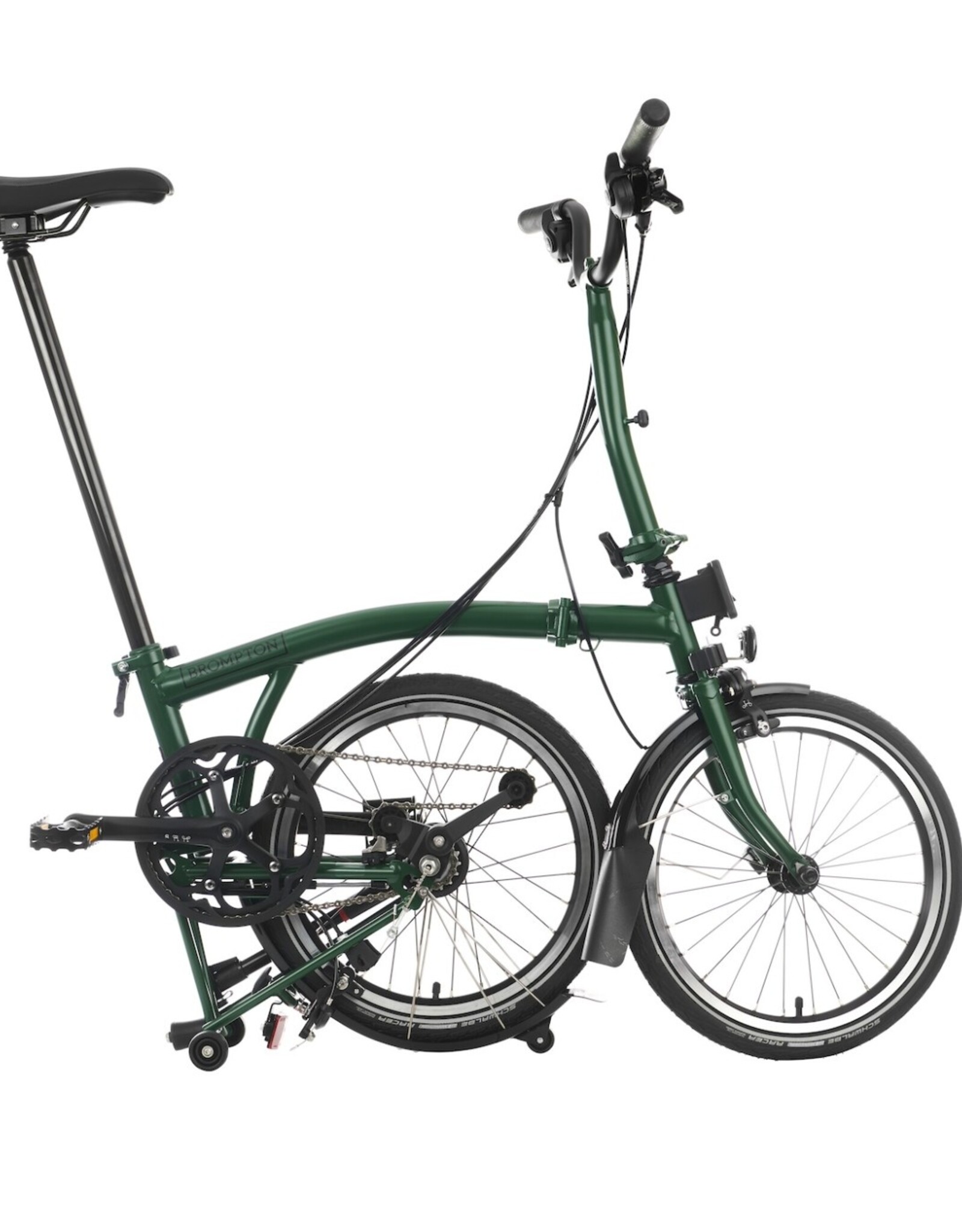 Brompton Brompton - Bike - C line Explore 6 Spd, Racing Green, M handlebar, Extended Seatpost, Brooks Cambium C17 Saddle