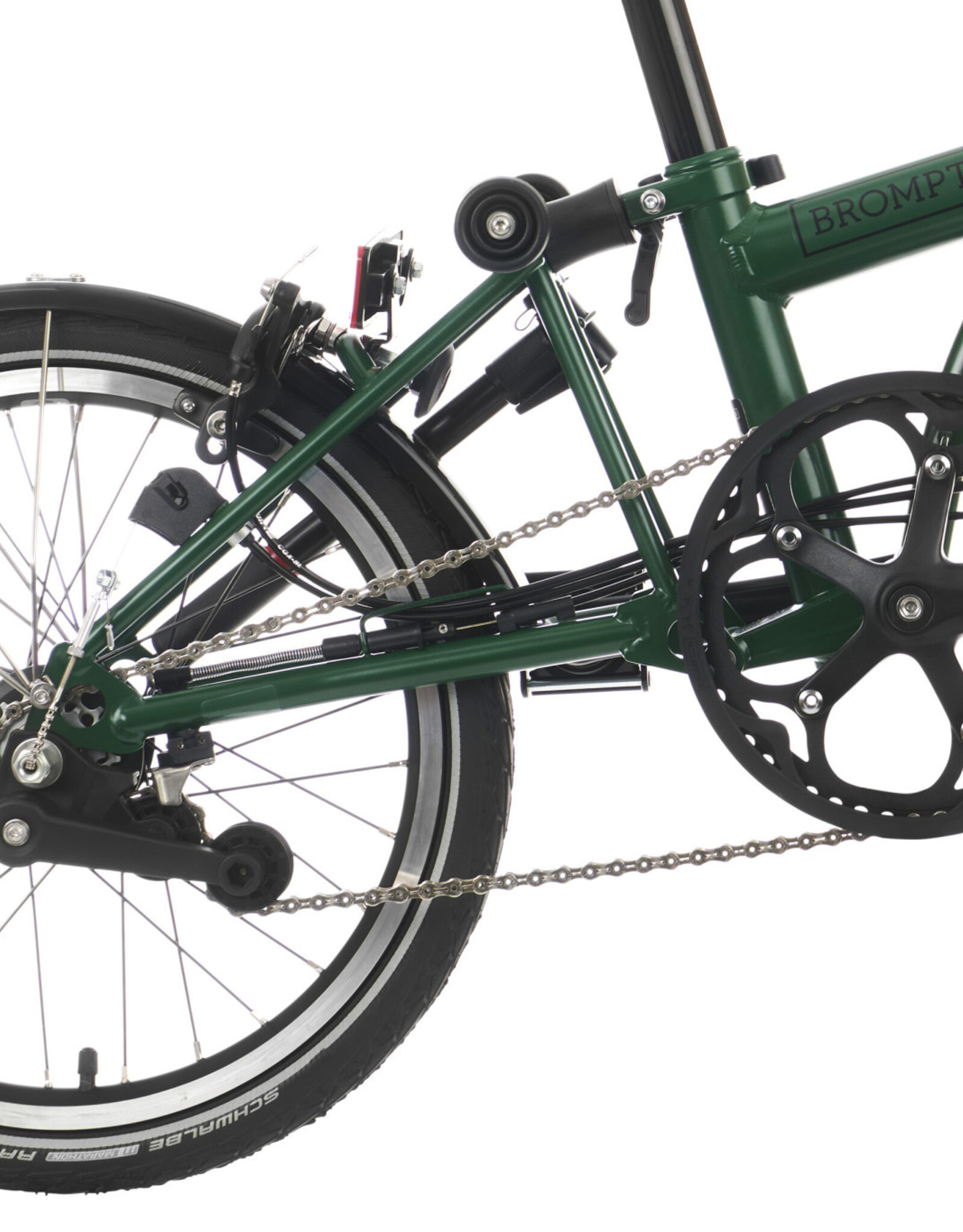 Brompton Brompton - Bike - C line Explore 6 Spd, British Racing Green, M handlebar, Extended Seatpost, Brooks B17 Classic Antique Brown
