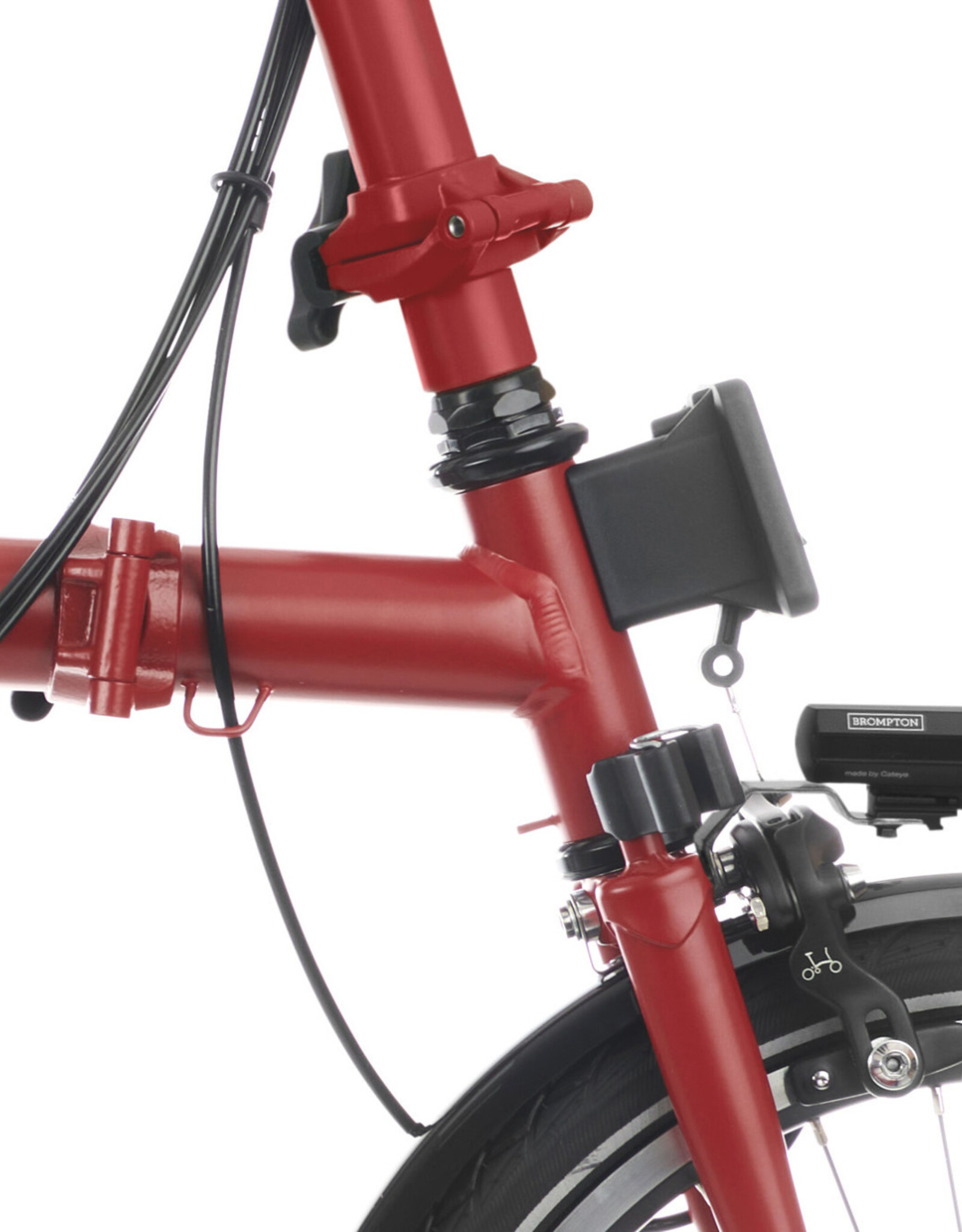 Brompton Brompton - Bike - C line 6 speed, House Red, H handlebar, Extended Seatpost, Black Edition