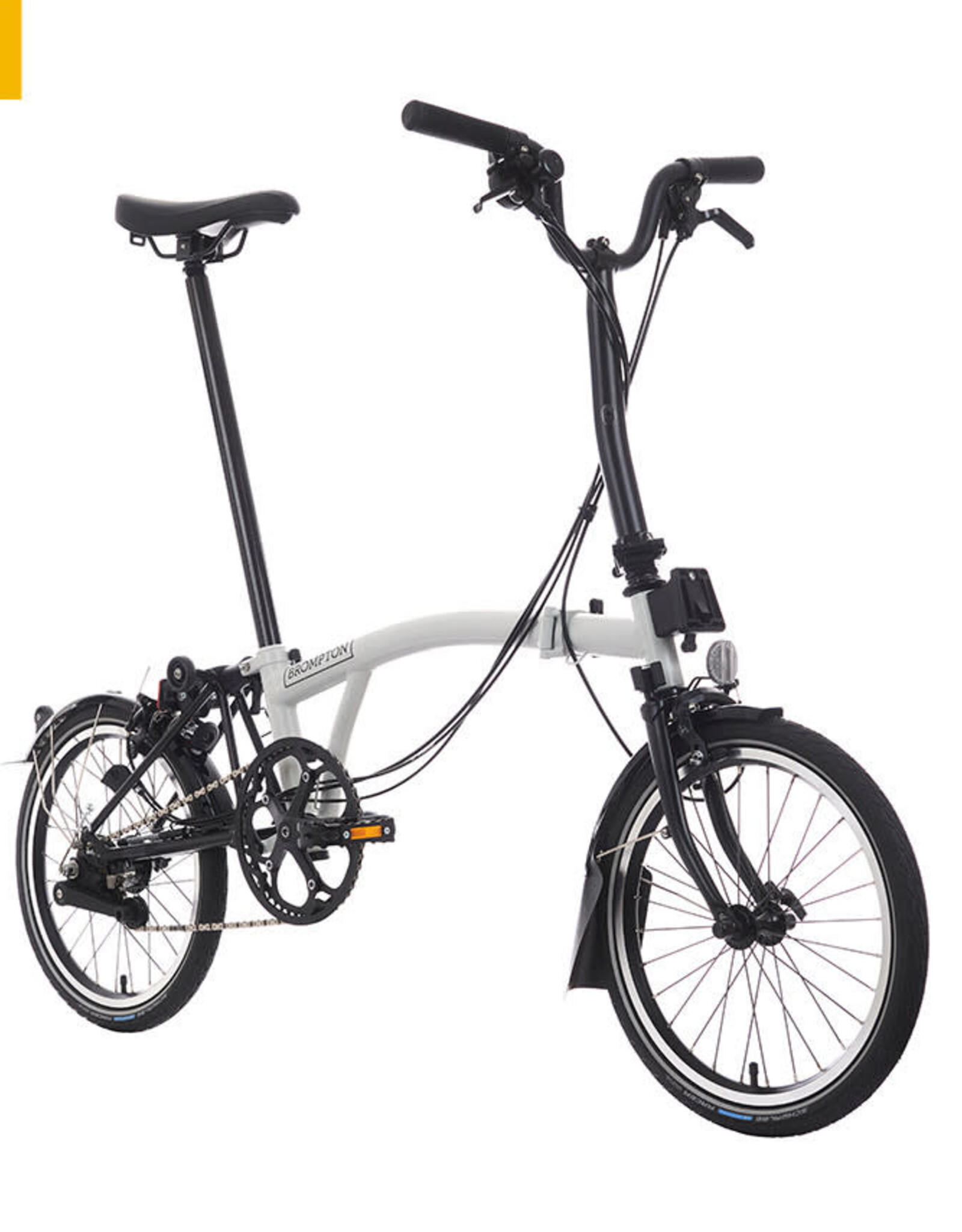 Brompton Brompton - Bike - C Line 6-speed, Mid-rise HB, Ext SP, 147mm Brompton Saddle, Papyrus White