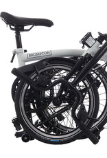 Brompton Brompton - Bike - C Line Explore, Papyrus White, Black Edition, Mid-rise handlebar, Extended Seatpost, Brompton Saddle