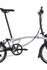 Brompton Brompton - Bike - C Line Explore, Papyrus White, Black Edition, Mid-rise handlebar, Extended Seatpost, Brompton Saddle