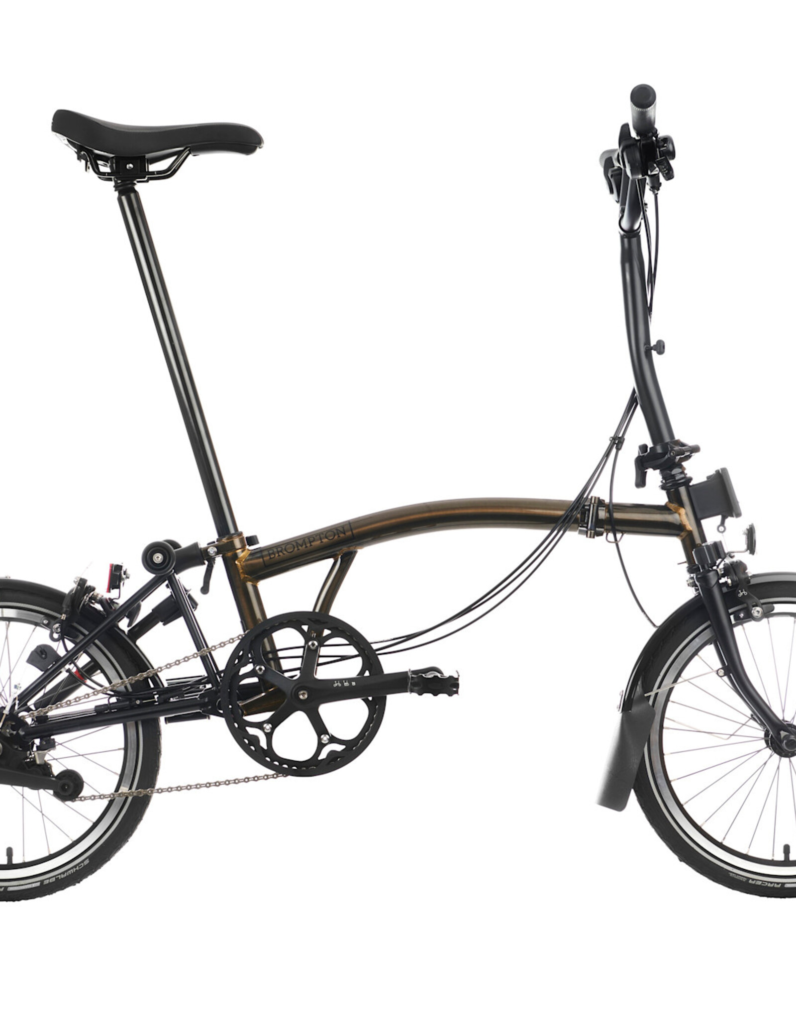 Brompton Brompton - Bike - C Line 6-speed, Mid-rise HB, Extended Seatpost, Std 147mm Brompton Saddle, Black Lacquer BE