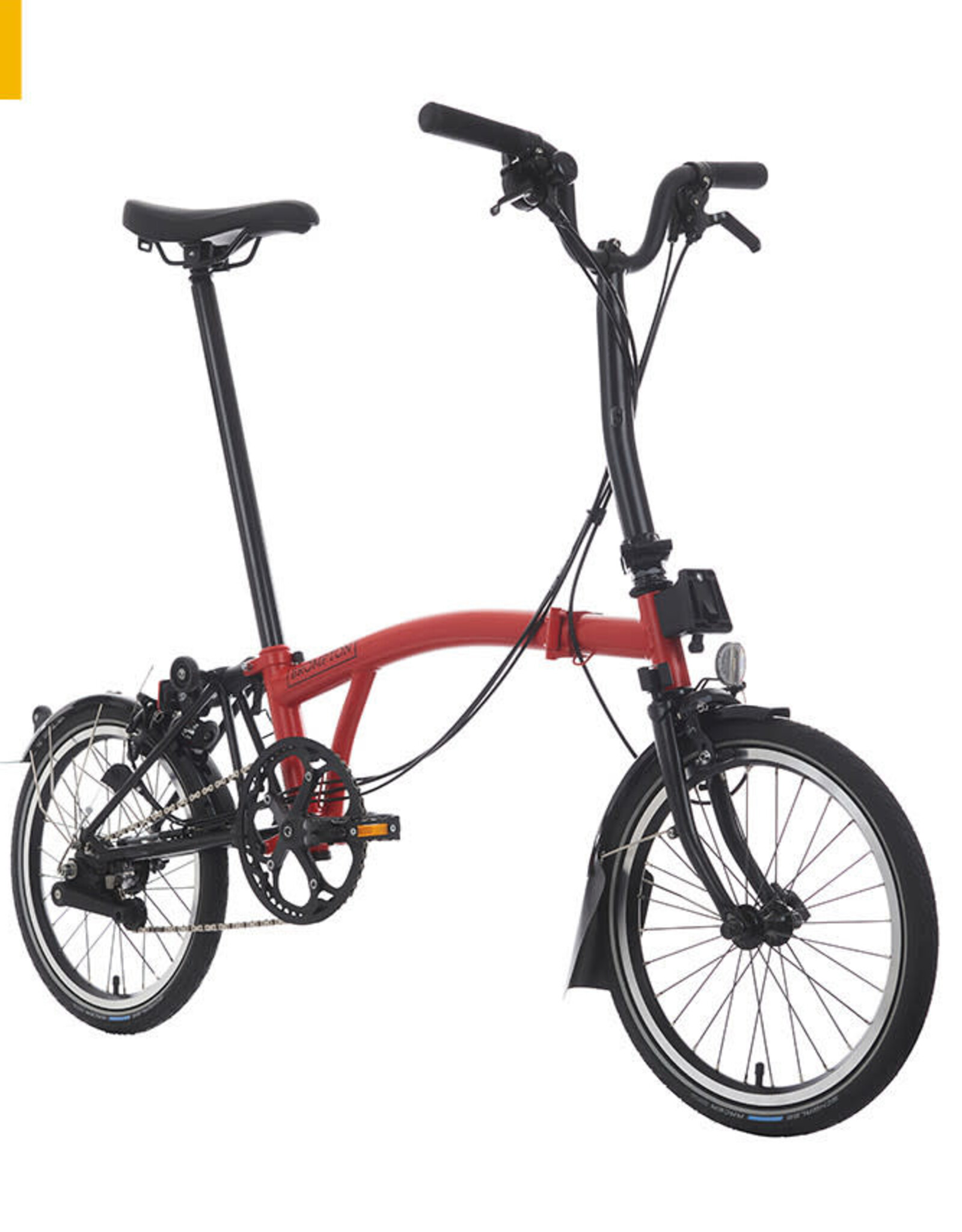 Brompton Brompton - Bike - C Line Explore, Vermillion Red, M Handlebar, Extended Seatpost, Brompton Saddle