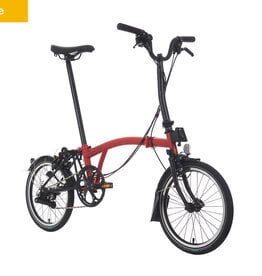 Brompton Brompton - Bike - C Line Explore, Vermillion Red, M Handlebar, Extended Seatpost, Brompton Saddle