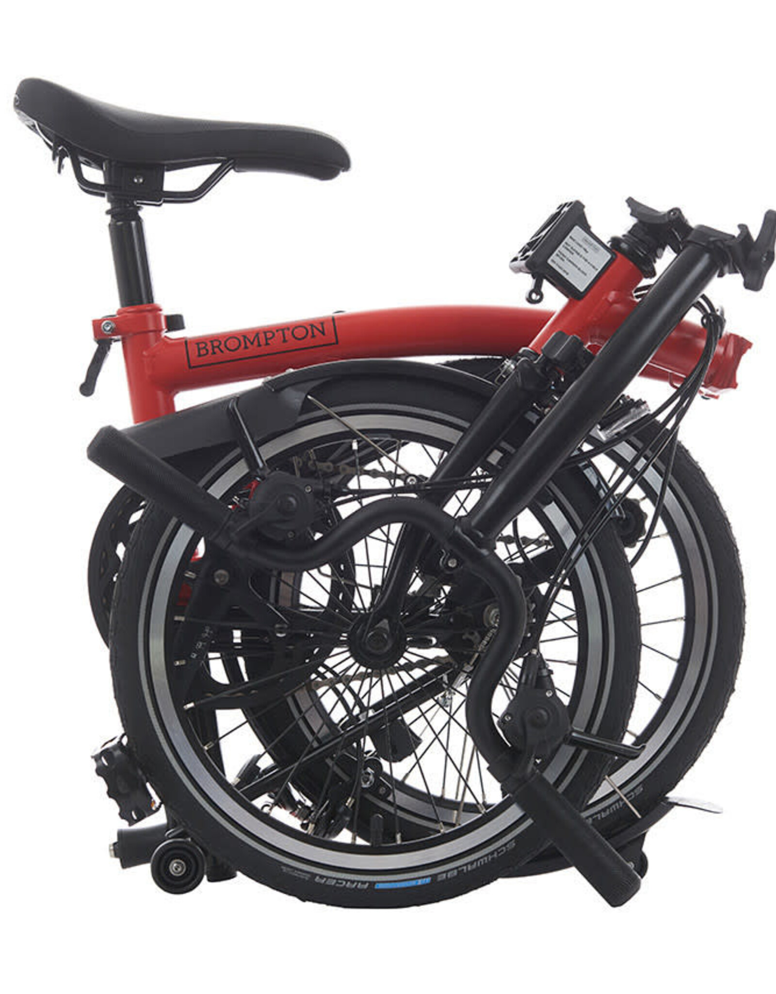 Brompton Brompton - Bike - C Line Explore, Vermillion Red, M Handlebar, Extended Seatpost, Brompton Saddle