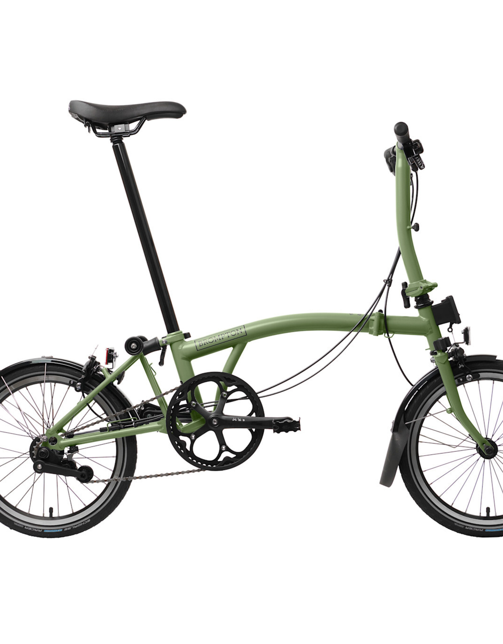 Brompton Brompton - Bike - C Line Urban 2-speed, S Handlebar, Extended Seatpost, Brompton Saddle, Matcha Green