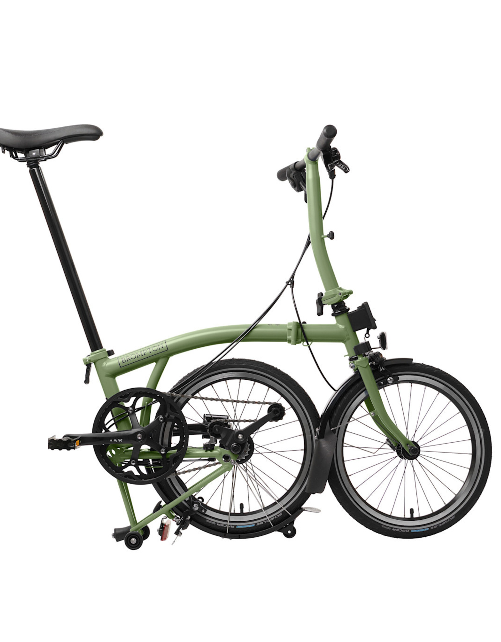 Brompton Brompton - Bike - C Line Urban 2-speed, S Handlebar, Extended Seatpost, Brompton Saddle, Matcha Green
