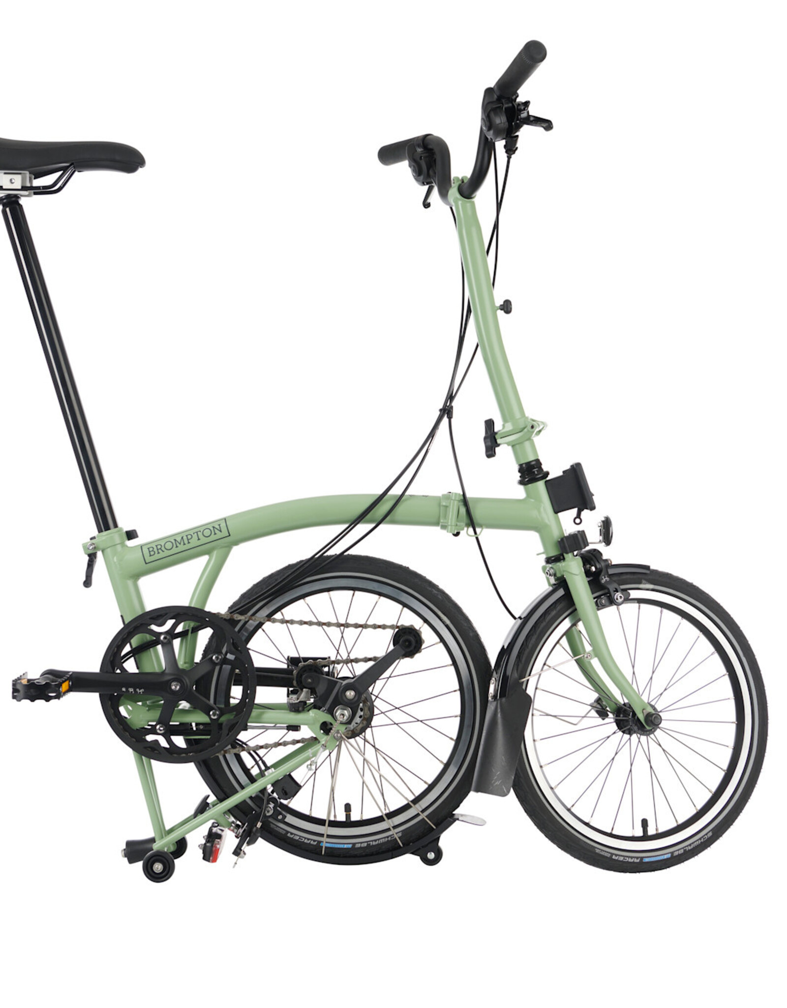 Brompton Brompton - Bike - C Line Explore, Matcha Green, H Handlebar, Extended Seatpost, Brompton Saddle