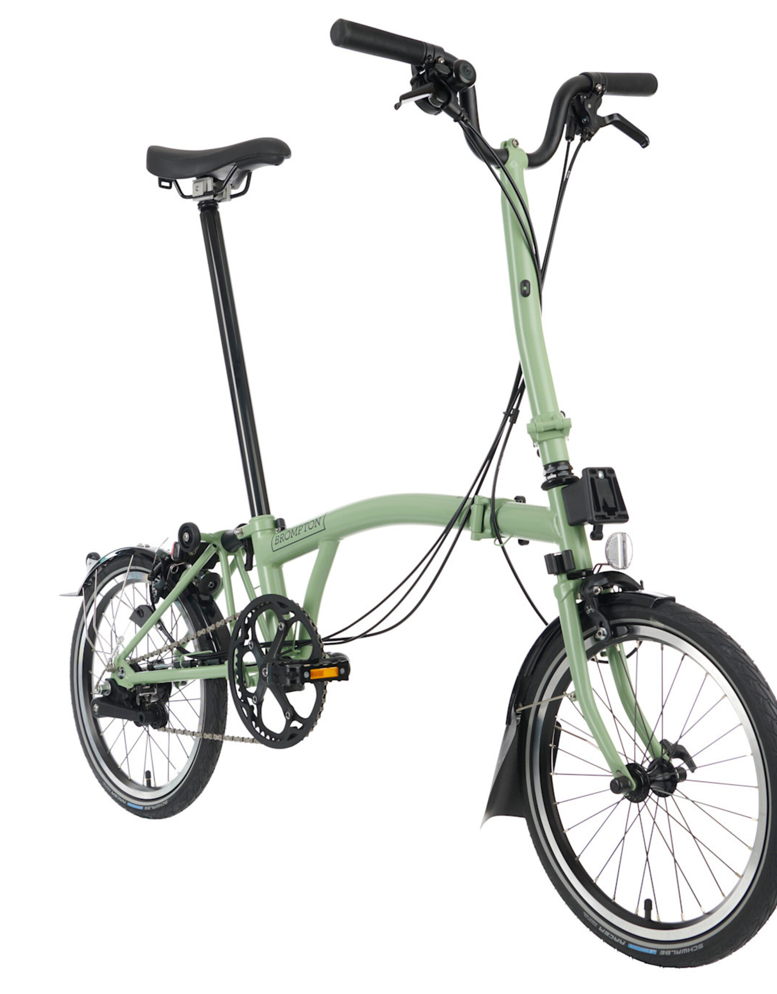 Brompton Brompton - Bike - C Line Explore, Matcha Green, H Handlebar, Extended Seatpost, Brompton Saddle