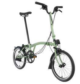 Brompton Brompton - Bike - C Line Explore, Matcha Green, H Handlebar, Extended Seatpost, Brompton Saddle